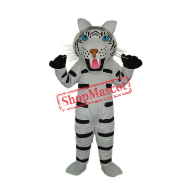 Black and White Tiger Mascot Adult Costume Free Shipping