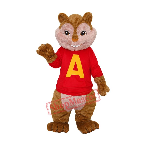 Alvin Chipmunk Mascot Adult Costume Free Shipping