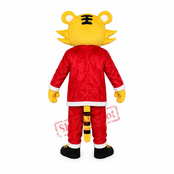 Yellow face Christmas Tiger Mascot Adult Costume Free Shipping