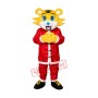 Yellow face Christmas Tiger Mascot Adult Costume Free Shipping