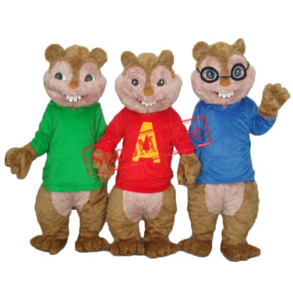 Theodore Chipmunk Mascot Adult Costume Free Shipping