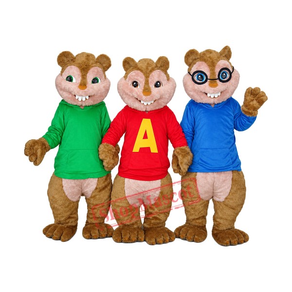 Theodore Chipmunk Mascot Adult Costume Free Shipping