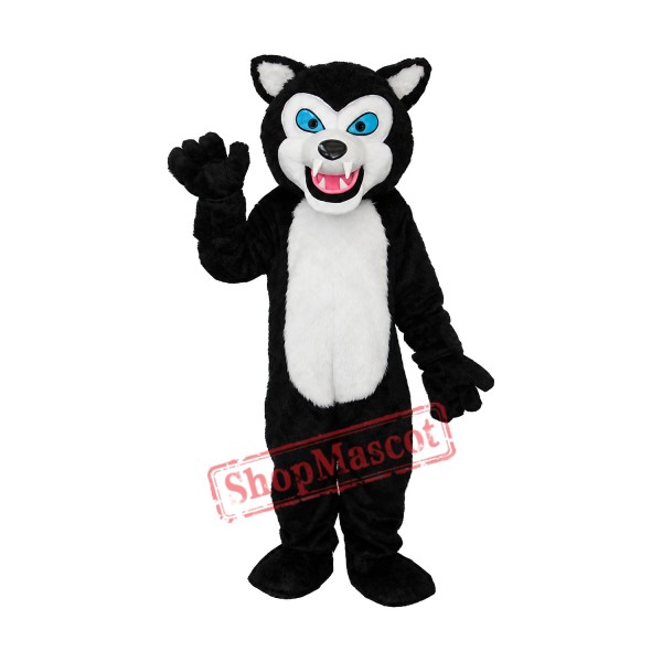Black Wolf Adult Mascot Costume Free Shipping
