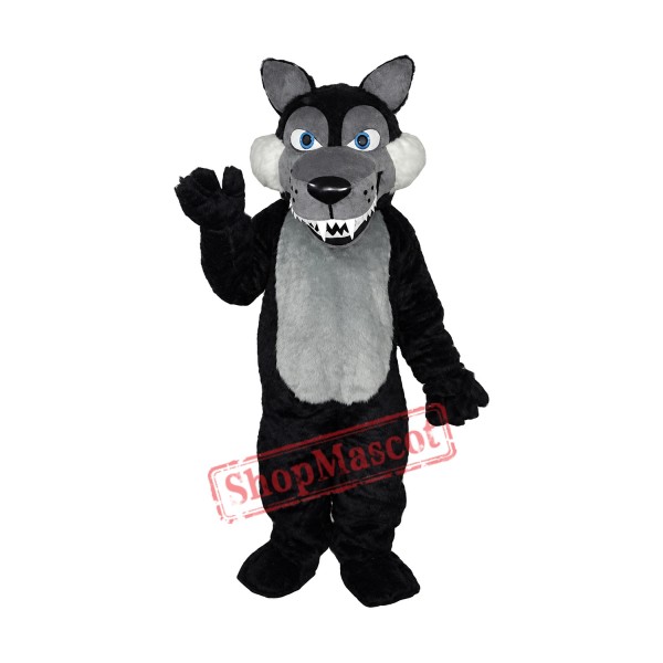 Long Wool Big Black Wolf Mascot Adult Costume Free Shipping Long Wool Big Black Wolf Mascot Adult Costume Free Shipping