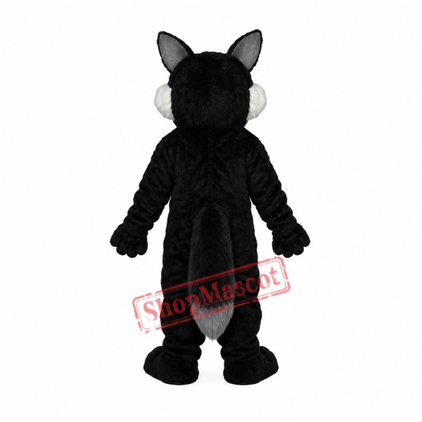 Long Wool Big Black Wolf Mascot Adult Costume Free Shipping Long Wool Big Black Wolf Mascot Adult Costume Free Shipping