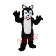 Long-haired Black White Wolf Mascot Adult Costume Free Shipping