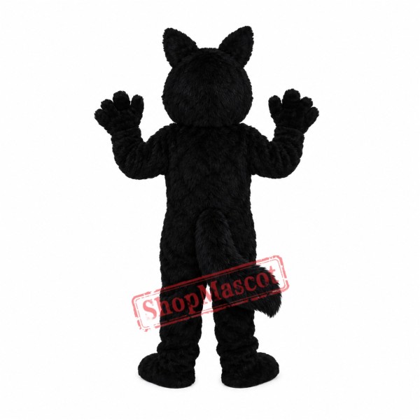 Long-haired Black White Wolf Mascot Adult Costume Free Shipping Long-haired Black White Wolf Mascot Adult Costume Free Shipping