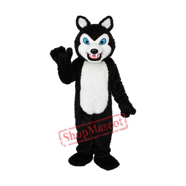 Long-haired Black Wolf Mascot Adult Costume Free Shipping Long-haired Black Wolf Mascot Adult Costume Free Shipping