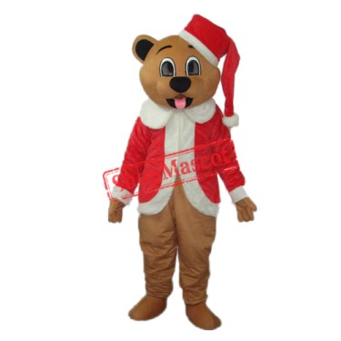 Brown Christmas Bear Mascot Adult Costume Free Shipping