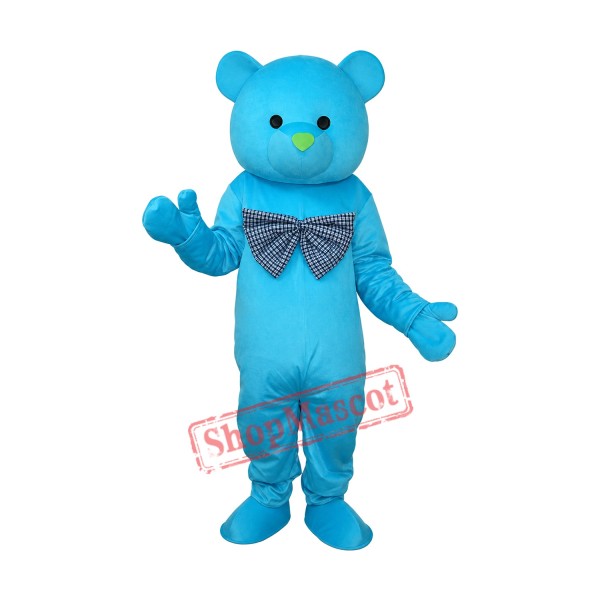Happy Blue Bear Mascot Adult Costume Free Shipping