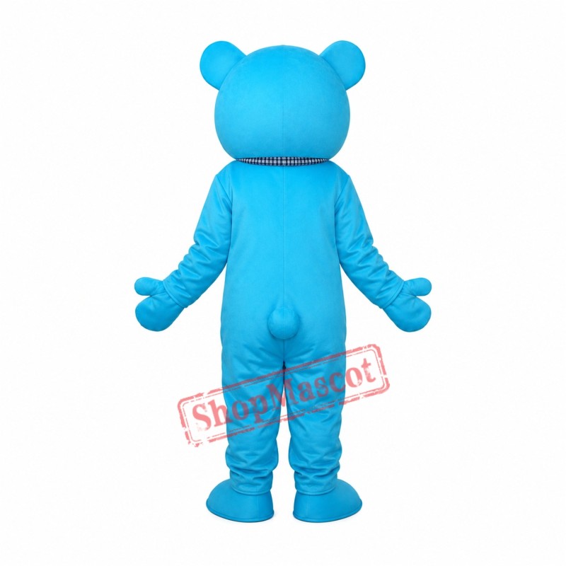 Happy Blue Bear Mascot Adult Costume Free Shipping