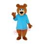 Mr.Bear in Blue T-shirt Mascot Adult Costume Free Shipping