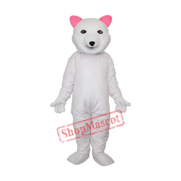 Pink Ears Polar Bear Mascot Adult Costume Free Shipping Pink Ears Polar Bear Mascot Adult Costume Free Shipping