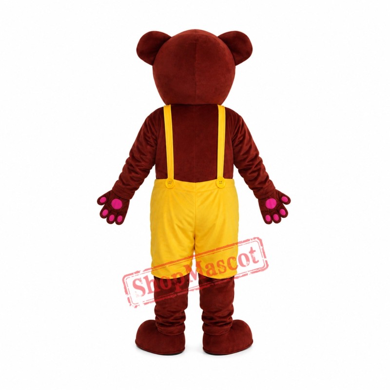Brown Yellow Bear Mascot Adult Costume Free Shipping
