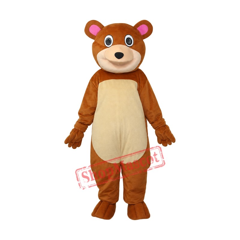 Round Mouth Bear Mascot Adult Costume Free Shipping