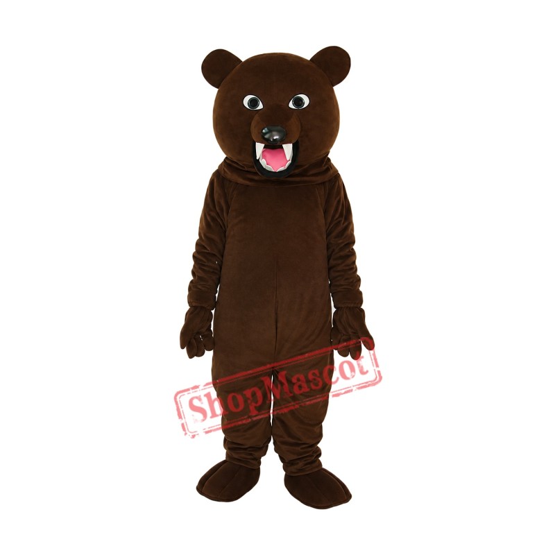 Sharp Teeth Dark Brown Bear Mascot Adult Costume Free Shipping Sharp Teeth Dark Brown Bear Mascot Adult Costume Free Shipping