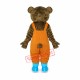 Teddy Bear in Orange Overall Mascot Adult Costume Free Shipping Teddy Bear in Orange Overall Mascot Adult Costume Free Shipping