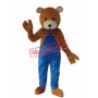 Teddy Bear in Overalls Mascot Adult Costume Free Shipping