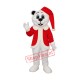 White Bear with Santa Hat Adult Mascot Costume Free Shipping White Bear with Santa Hat Adult Mascot Costume Free Shipping