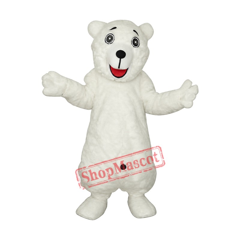 White Polar Bear Adult Mascot Costume Free Shipping
