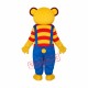 Yellow Bear Wear Blue overalls Mascot Adult Costume Free Shipping Yellow Bear Wear Blue overalls Mascot Adult Costume Free Shipping