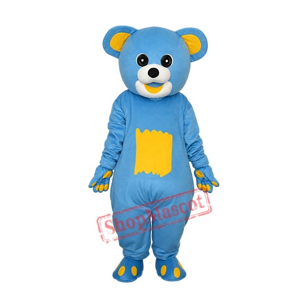 Yellow Belly Blue Bear Mascot Adult Costume Free Shipping
