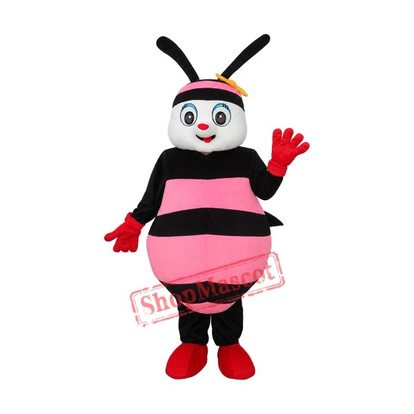 Black & Pink Bee Mascot Adult Costume Free Shipping