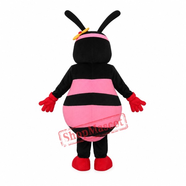 Black & Pink Bee Mascot Adult Costume Free Shipping Black & Pink Bee Mascot Adult Costume Free Shipping