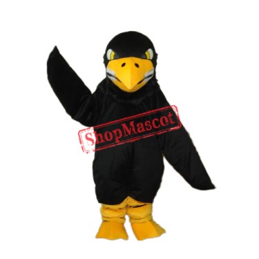 Long Wool Black Eagle Mascot Adult Costume Free Shipping