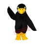 Long Wool Black Eagle Mascot Adult Costume Free Shipping