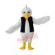 White Eagle in Black Vest Mascot Adult Costume Free Shipping