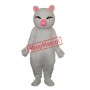 Big Pink Nose White Cat Mascot Adult Costume Free Shipping