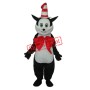 Black Cat with Hat Mascot Adult Costume Free Shipping