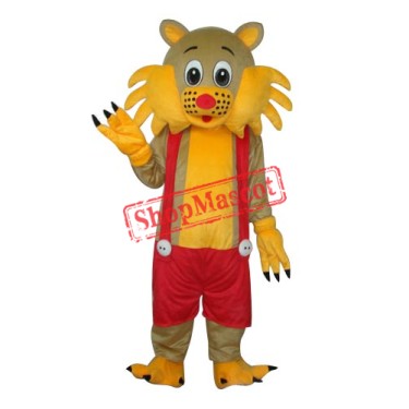 Yellow Face Cat Adult Mascot Costume Free Shipping