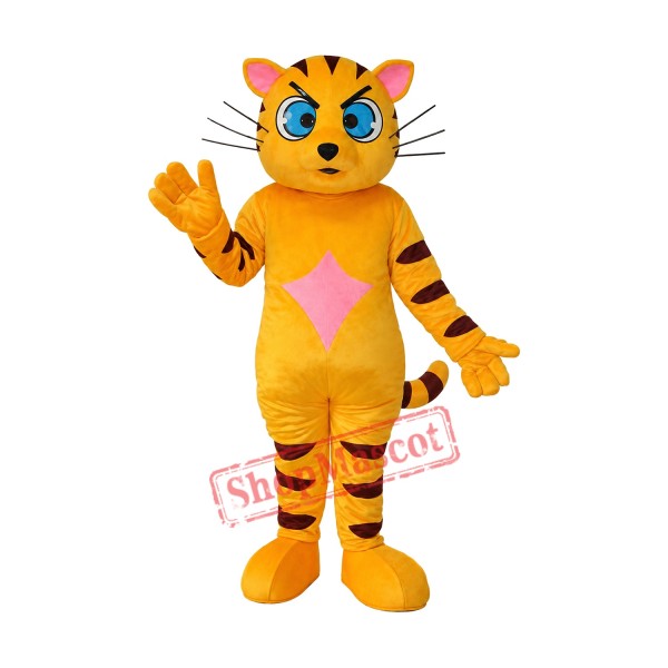 Yellow Star Cat Mascot Adult Costume Free Shipping
