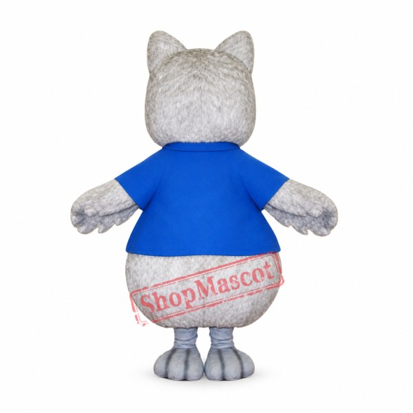 Cute Grey Owl Mascot Costume Cute Grey Owl Mascot Costume