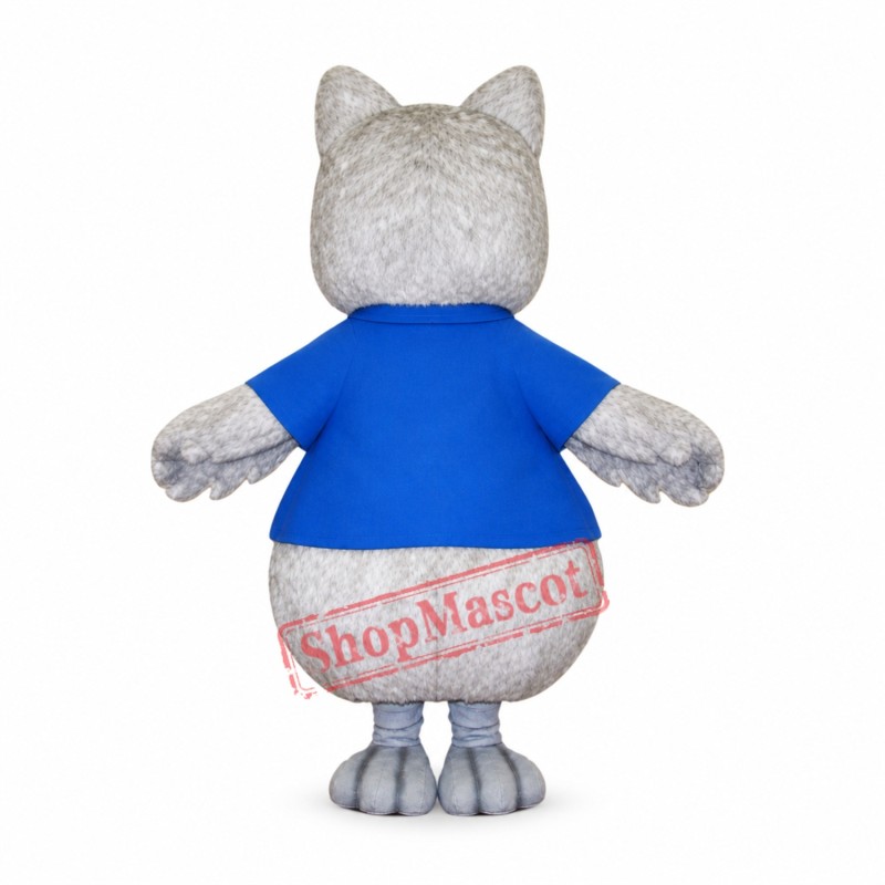 Cute Grey Owl Mascot Costume Cute Grey Owl Mascot Costume