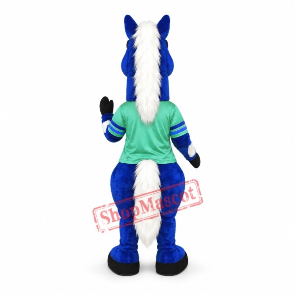 Blue Horse Mascot Costume Blue Horse Mascot Costume