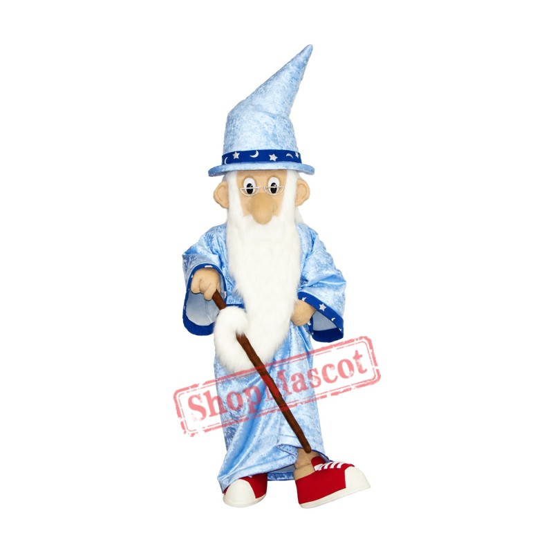 Old Wizard Mascot Costume Old Wizard Mascot Costume