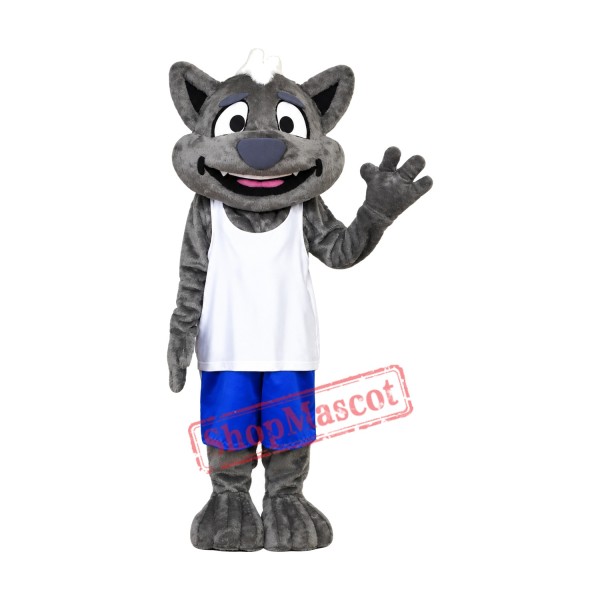 Happy Little Wolf Mascot Costume Happy Little Wolf Mascot Costume