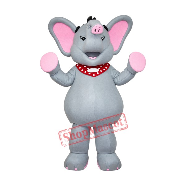 High Quality Grey & Pink Elephant Mascot Costume 