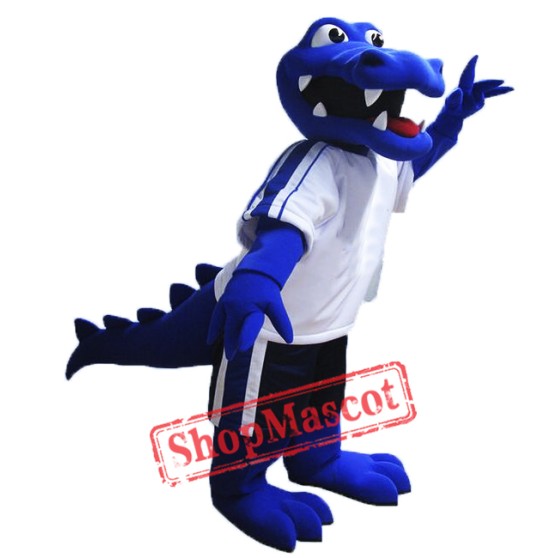 Blue Alligator Mascot Costume