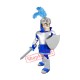 Silver & Blue Knight Mascot Costume Silver & Blue Knight Mascot Costume