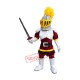 Silver & Red Knight Mascot Costume Silver & Red Knight Mascot Costume