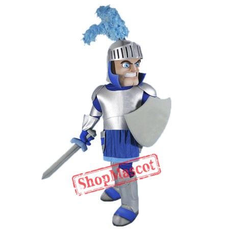 Blue & Silver Knight Mascot Costume