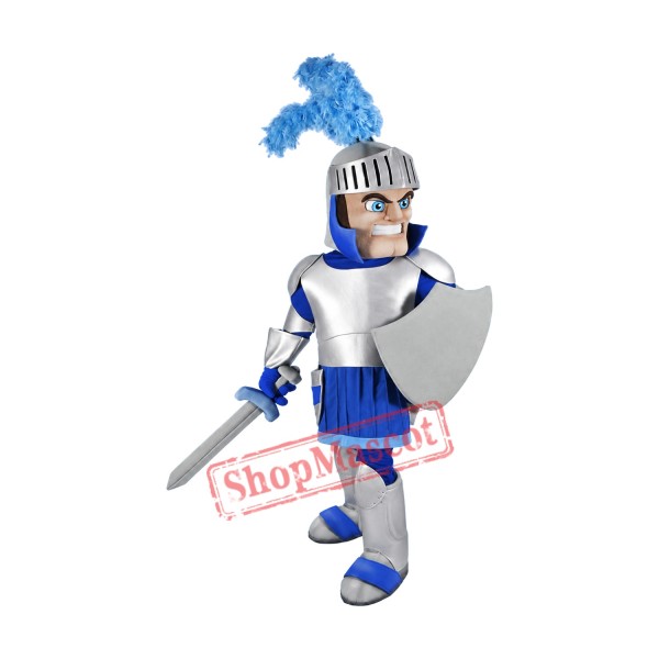 Blue & Silver Knight Mascot Costume