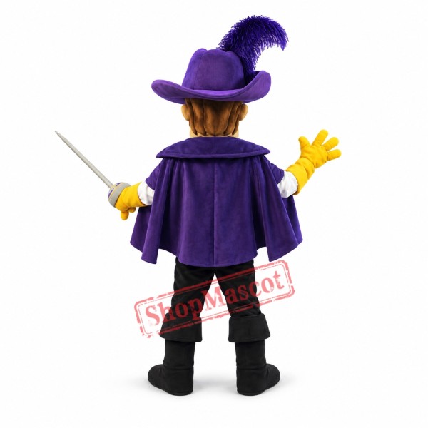 Purple Cavalier Mascot Costume Purple Cavalier Mascot Costume