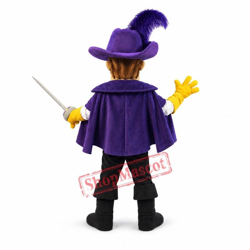 Purple Cavalier Mascot Costume Purple Cavalier Mascot Costume