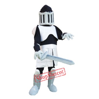 Black & Silver knight Mascot Costume