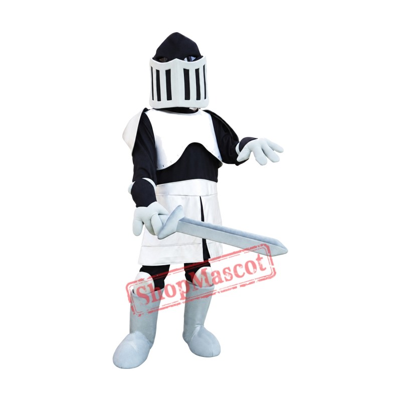 Black & Silver knight Mascot Costume Black & Silver knight Mascot Costume